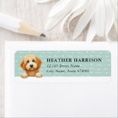 Étiquettes d'adresse de retour Goldendoodle (En situation)
