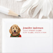 Étiquettes d'adresse de retour Goldendoodle (En situation)