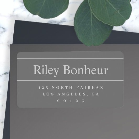 Étiquettes d'adresse de retour gris