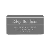 Étiquettes d'adresse de retour gris (Devant)