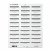 Étiquettes d'adresse de retour gris et blanc (Feuille entière)