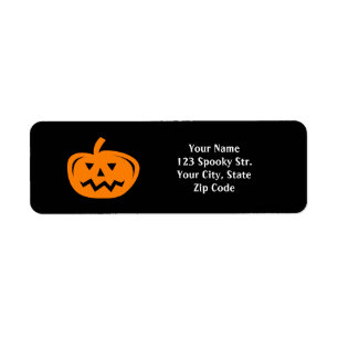 Étiquettes d'adresse de retour Halloween citrouill