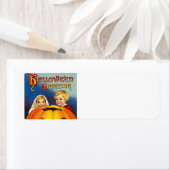 Étiquettes d'adresse de retour Halloween vintage (En situation)