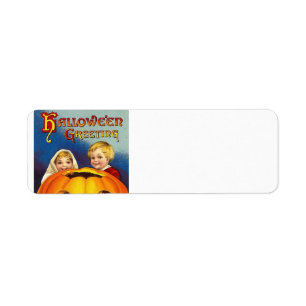 Étiquettes d'adresse de retour Halloween vintage