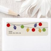 Étiquettes d'adresse de retour Hanoukka et Noël (En situation)