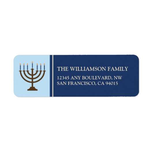 Étiquettes d'adresse de retour Hanoukka Menorah (m (Devant)