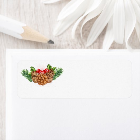 Étiquettes d'adresse de retour Holiday Holly (En situation)