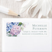 Étiquettes d'adresse de retour Hydrangeas 100e ann (En situation)