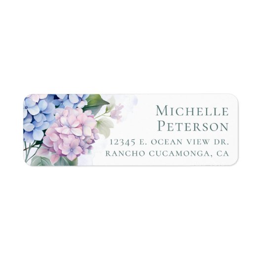 Étiquettes d'adresse de retour Hydrangeas 90e anni (Devant)