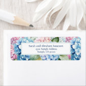 Étiquettes d'adresse de retour Hydrangeas Fleurs d (En situation)