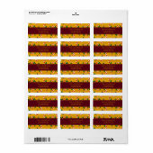 Étiquettes d'adresse de retour jaune motif canne (Feuille entière)