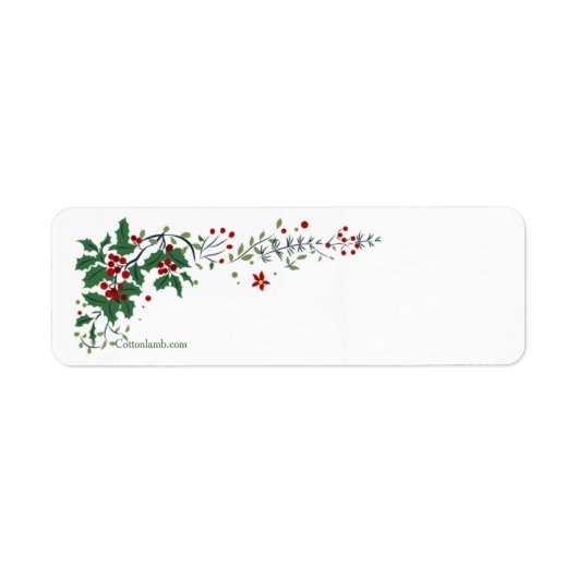 Étiquettes d'adresse de retour Jolly Holly (Devant)