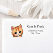 Étiquettes d'adresse de retour Kitten (En situation)