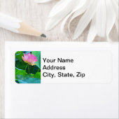 Étiquettes d'adresse de retour Lotus Abstrait rose (En situation)