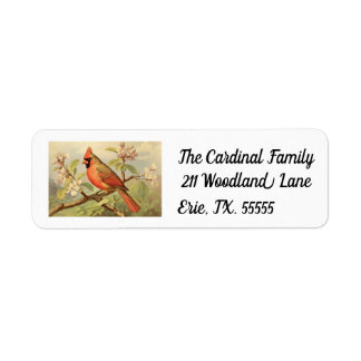 Étiquettes d'adresse de retour Lovely Cardinal