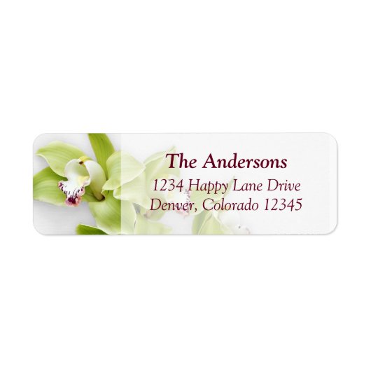 Étiquettes d'adresse de retour Mariage orchidée ve (Devant)