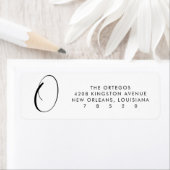 Étiquettes d'adresse de retour minimal du monogram (En situation)