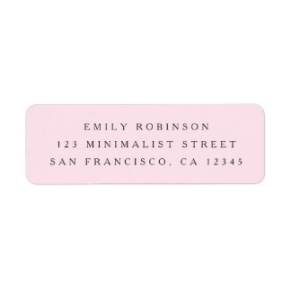 Étiquettes d'adresse de retour minimalistes rose c