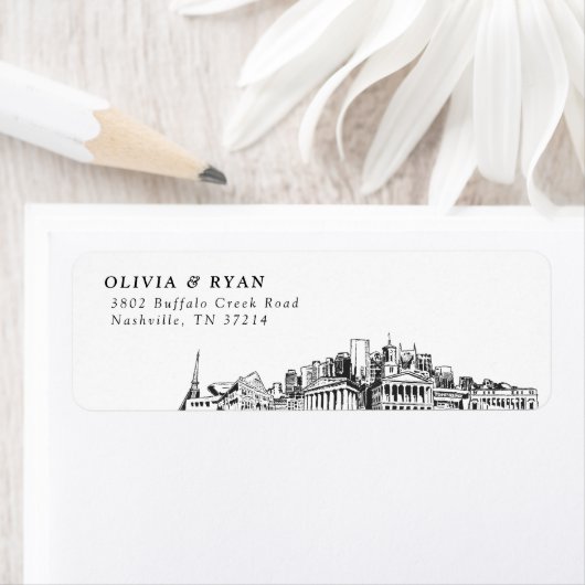 Étiquettes d'adresse de retour modernes de Nashvil (En situation)