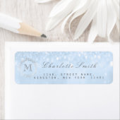 Étiquettes d'adresse de retour Monogram Silver Par (En situation)