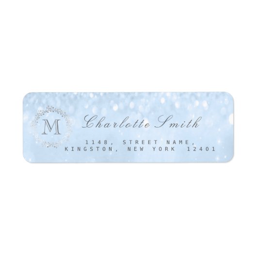 Étiquettes d'adresse de retour Monogram Silver Par (Devant)