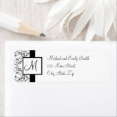 Étiquettes d'adresse de retour Monogramme (En situation)