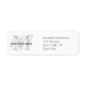 Étiquettes d'adresse de retour Monogramme chic (Devant)