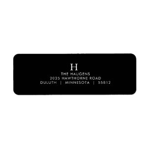 Étiquettes d'adresse de retour Monogramme Classiqu