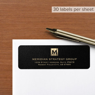 Étiquettes d'adresse de retour Monogramme luxueuse