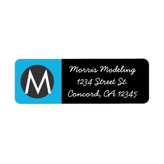 Étiquettes d'adresse de retour Monogramme moderne (Devant)