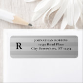 Étiquettes d'adresse de retour Monogramme Rayures (En situation)