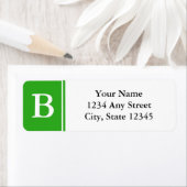 Étiquettes d'adresse de retour Monogrammes vert et (En situation)