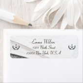 Étiquettes D'Adresse De Retour Nautiques Gris Et B (En situation)