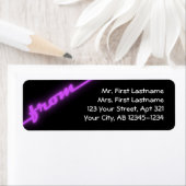 Étiquettes d'adresse de retour Neon Purple & Black (En situation)