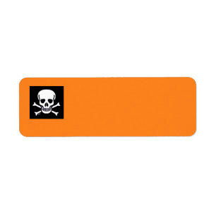 Étiquettes d'adresse de retour noir orange Skull n