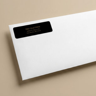 Étiquettes d'adresse de retour noires simples