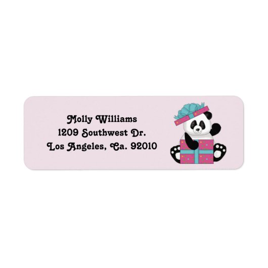 Étiquettes d'adresse de retour Panda (Devant)