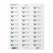 Étiquettes d'adresse de retour Papillon (Feuille entière)