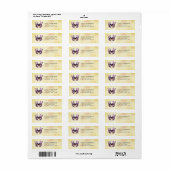 Étiquettes d'adresse de retour papillon (Feuille entière)