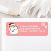 Étiquettes d'adresse de retour père Noël et Snowfl (En situation)