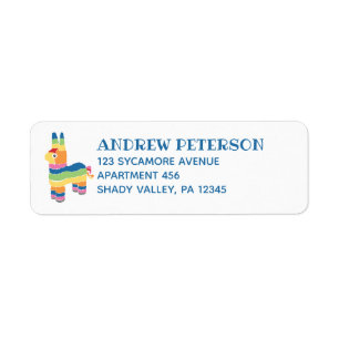 Étiquettes d'adresse de retour Pinata rayées arc-e