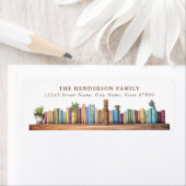 Étiquettes d'adresse de retour pour amateur de liv (En situation)