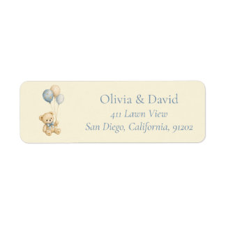 Étiquettes d'adresse de retour pour Baby Shower Te