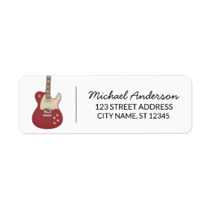 Étiquettes d'adresse de retour pour guitariste ou