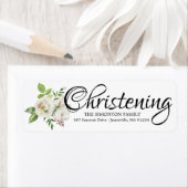 Étiquettes d'adresse de retour pour le baptême flo (En situation)