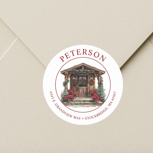 Étiquettes d'adresse de retour pour Noël rustique