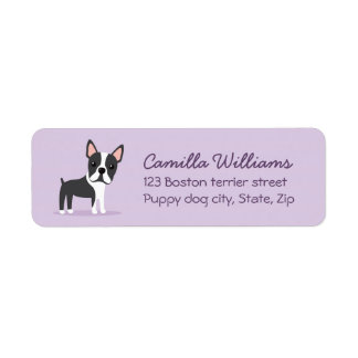 Étiquettes d'adresse de retour pourpre de Boston t