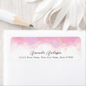 Étiquettes d'adresse de retour Pretty Rose (En situation)