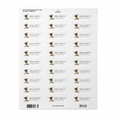 Étiquettes d'adresse de retour Pug (Feuille entière)