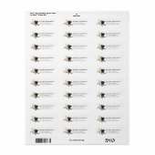 Étiquettes d'adresse de retour Pug (Feuille entière)